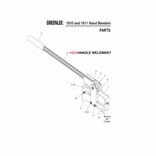 Greenlee 04322 Handle Weldment And Grip (1810/1811) 50043226/783310043225