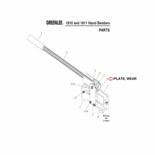 Greenlee 04323 Plate Wear (1810/1811) 50043234/783310043232