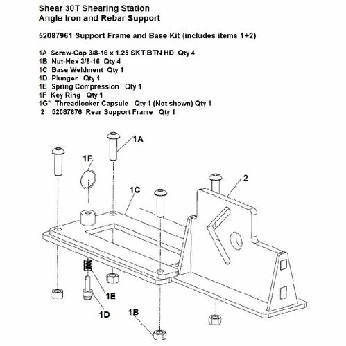 GREENLEE 04834G SUPPORT FRAME & BASE KIT(GLSS) 30T 52087961 / 783310048343