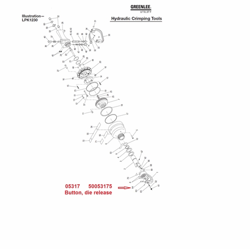 Greenlee 05317 Button Release-Die 50053175/783310053170