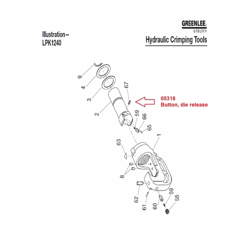 Greenlee 05318 Shaft Release 50053183/783310053187