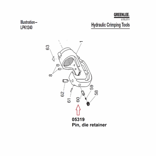 GREENLEE 05319 PIN RELEASE-DIE 50053191/783310053194