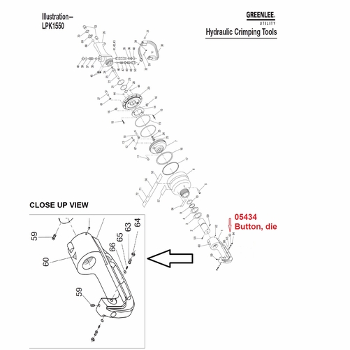 Greenlee 05434 Button-Die Retaining 50054341/783310054344