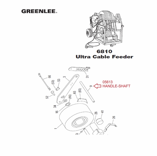 Greenlee 05613 Handle-Shaft 50056131/783310056133