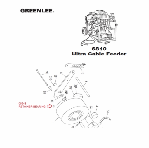 GREENLEE 05648 RETAINER-BEARING 50056484/783310056485