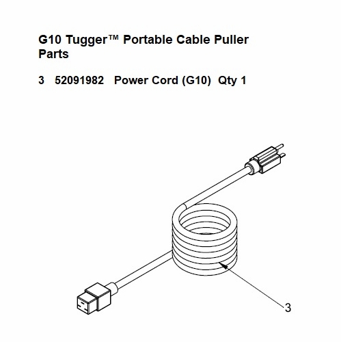 Greenlee 06048G Power Cord Kit (G10) 52091982 783310060482