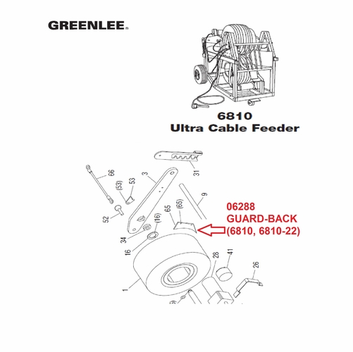 Greenlee 06288 Guard-Back (6810 6810-22) 50062883/783310062882