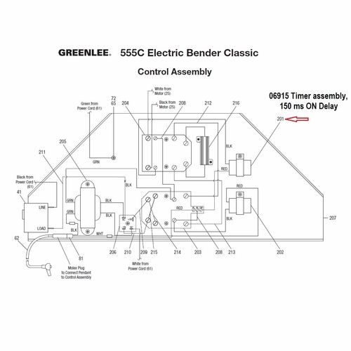 Greenlee 06915 Timer Assembly 150Msec 50069152/783310069157