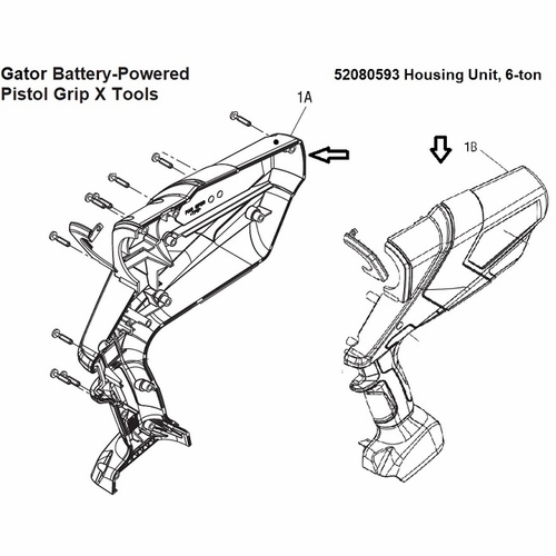 Greenlee 06936  Housing Kit, Green 6-Ton  18V  783310069362/52080593