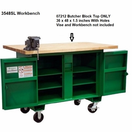 Greenlee 07212  Top,  Butcher Block 36X48X1.5 783310072126/52081321