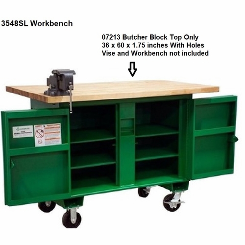 GREENLEE 07213 TOP, BUTCHER BLOCK 36x60x1.75 783310072133/52081322