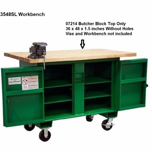 Greenlee 07214  Top, Butcher Block 36X48X1.5 (W/O Holes) 783310072140/52081504
