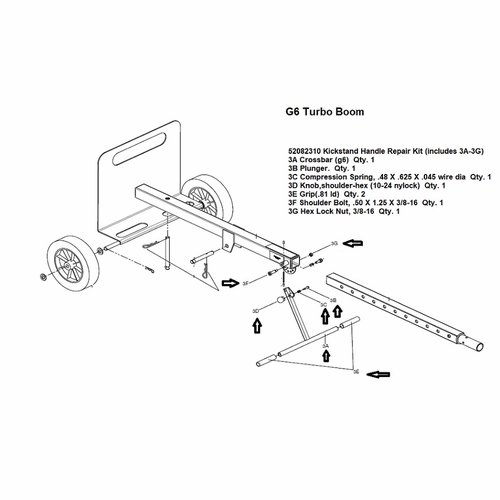 Greenlee 07543  Kickstand Handle Repair Kit (G6) 783310075431/52082310