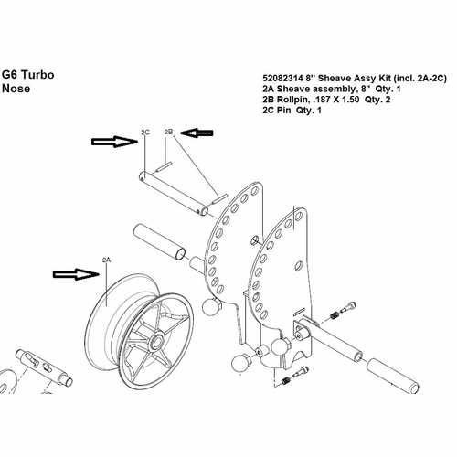 Greenlee 07556  Sheave Assy Kit, 8 Inch  (G6) 783310075561/52082314