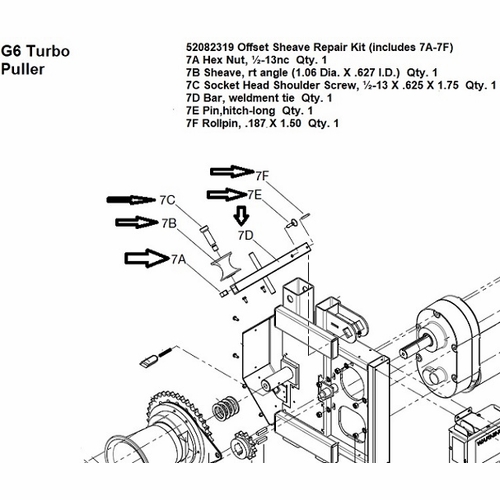 Greenlee 07558  Offset Sheave Repair Kit (G6)  783310075585/52082319