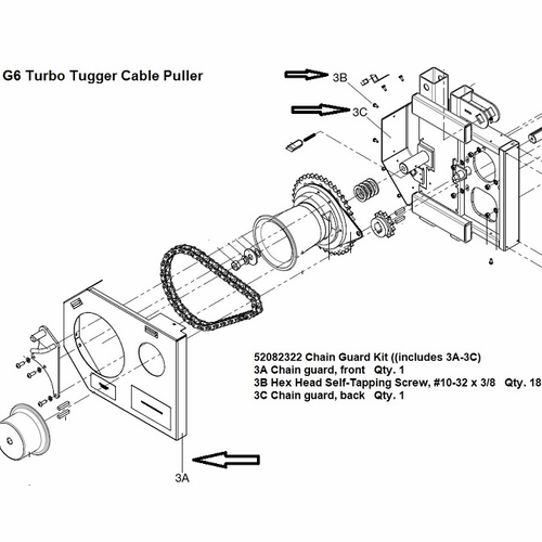 Greenlee 07768 Chain Guard Kit (G6) 783310077688/52082322