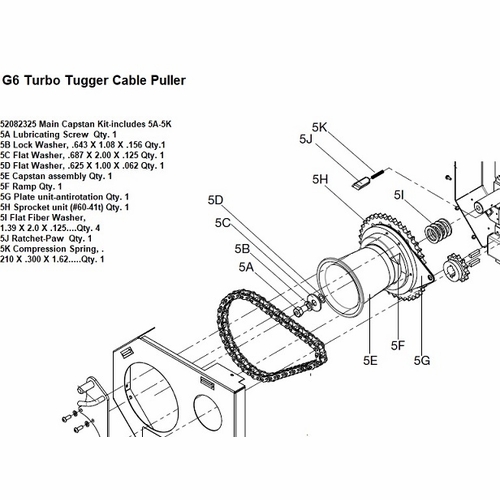 Greenlee 07770  Main Capstan Kit (G6)  783310077701/52082325