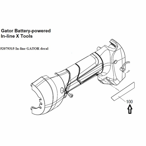 Greenlee 07862 Decal In-Line Gator 783310078623/52079315