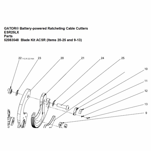 GREENLEE 08014G BLADE KIT (ERS25) 52083548 / 783310080145