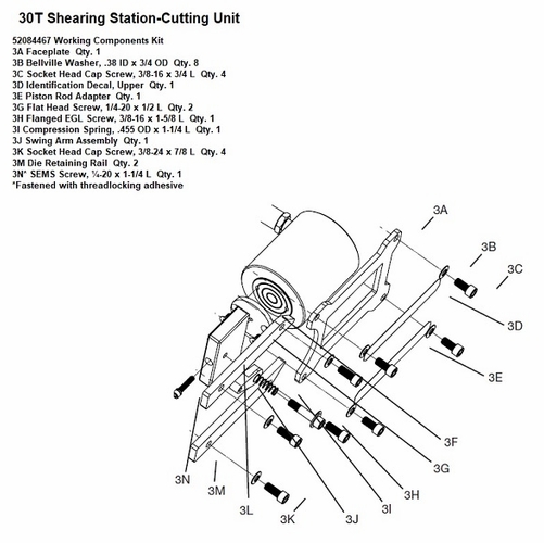 Greenlee 08279  Working Components Kit 783310082798/52084467