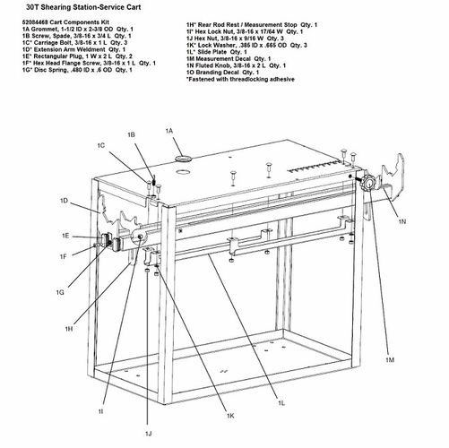 Greenlee 08280  Cart Components Kit  783310082804/52084468
