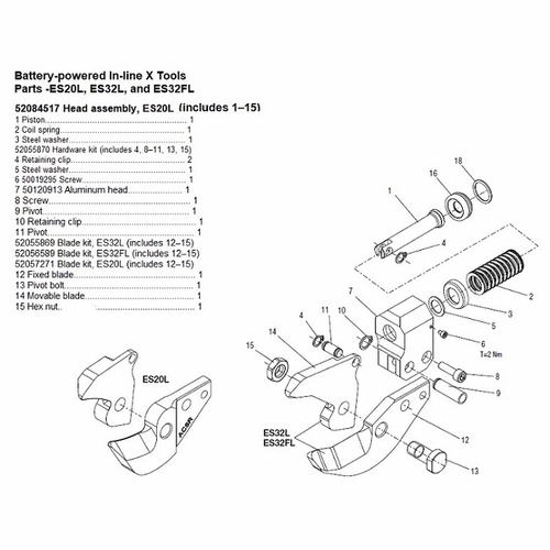 GREENLEE 08290 HEAD ASSEMBLY RPLCMT ES20L 52084517 / 783310082903