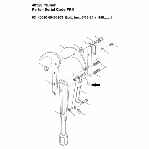 Greenlee  093150K1 Bolt, Hex (5/16-24X.940 .38Thd) (48520) 50400803 / 783310400806