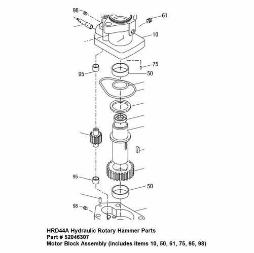 Greenlee 10151 Motor Block Assembly (Hrd44A) H2 / 52046307/783310101512