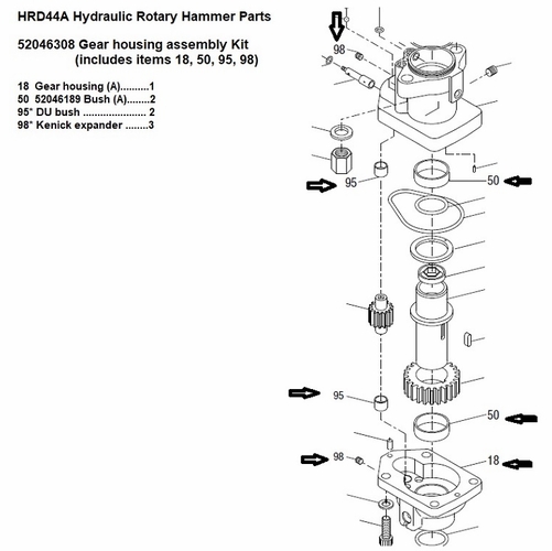 Greenlee  10152 Gear Housing Assembly (Hrd44A) 52046308 / 783310101529