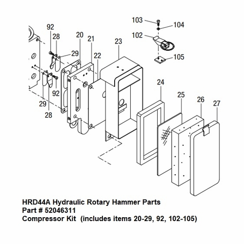 GREENLEE 10155 COMPRESSOR KIT (HRD44A) H2 / 52046311/783310101550