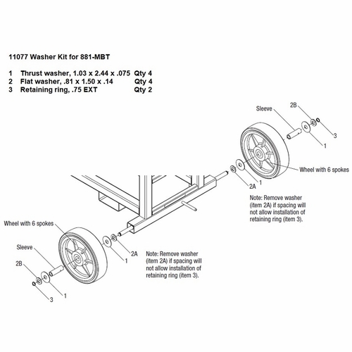 Greenlee 11077 Washer Kit 52076724 783310110774