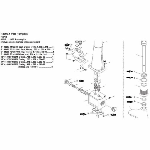 Greenlee 112875 Packing Kit - H4802 -1 -6 50403173 / 783310403173