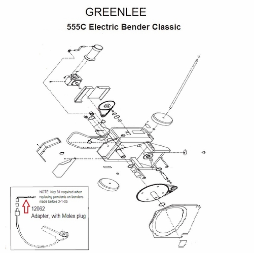 Greenlee 12062 Adapter W/Molex Plug 50120620/783310120629