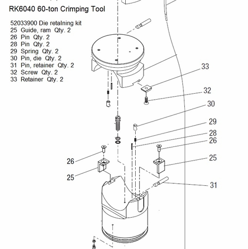 Greenlee 12665  Die Retaining Kit  783310126652/52033900
