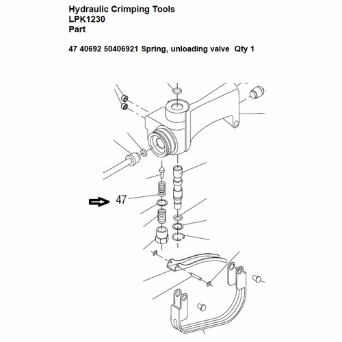 GREENLEE 131099 SPRING-UNLOADING VALVE(HP3000) 50406921 / 783310406921
