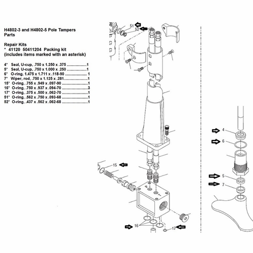 GREENLEE 139009 PACKING KIT - H4802-3,-4,-5 50411204 / 783310411208