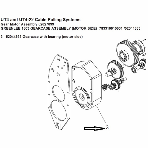Greenlee 1503 Gearcase Assembly (Motor Side)  783310015031 /52044633