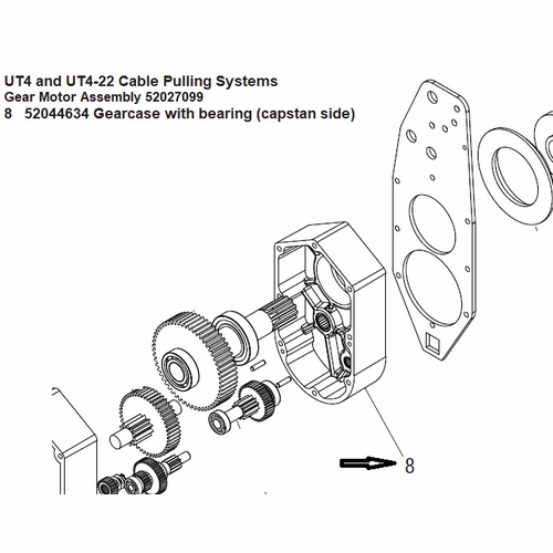 GREENLEE 1504 GEARCASE ASSEMBLY (CAPSTAN SIDE) 783310015048 /52044634