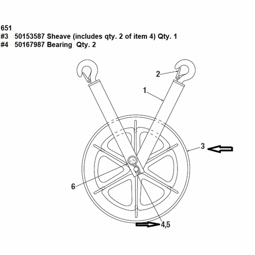 GREENLEE 15358 SHEAVE ASSEMBLY ( (649 651) 783310153580/50153587
