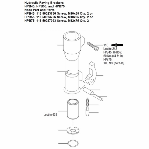 GREENLEE 1814724 SCREW (M10X55) HPB45 50023756 / 783310023753