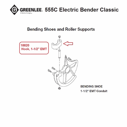 GREENLEE 18820 HOOK-1-1/2 INCH EMT (1818-M3) 50188208/783310188209