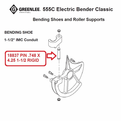 Greenlee 18837 Pin-.748X4.25 1-1/4 Rigid (1818) 50188372/783310188377