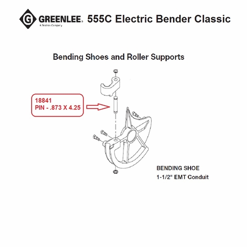 GREENLEE 18841 PIN-.873X4.25 1-1/4 INCH EMT HOOK (1818) 50188410/783310188414