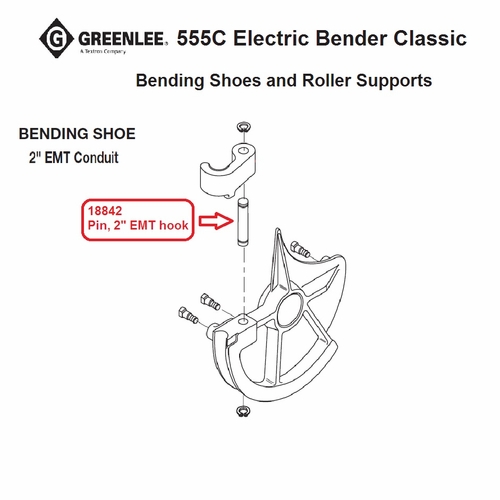 GREENLEE 18842 PIN-.873X4.75 2 INCH EMT HOOK (1818) 50188429/783310188421