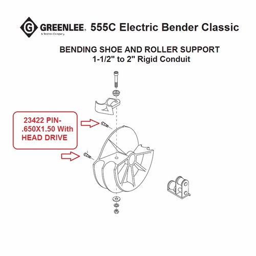 Greenlee 23422 Pin-.650X1.50 W/Head Drive (555-R) 50234226/783310234227