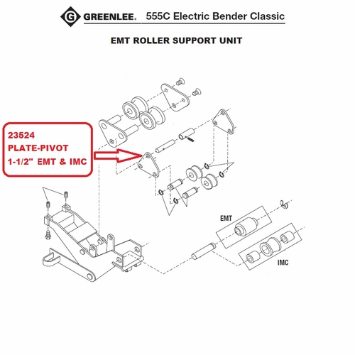 Greenlee 23524 Plate-Pivot 1-1/2 Inch Emt And Imc (555-M3 50235249/783310235248