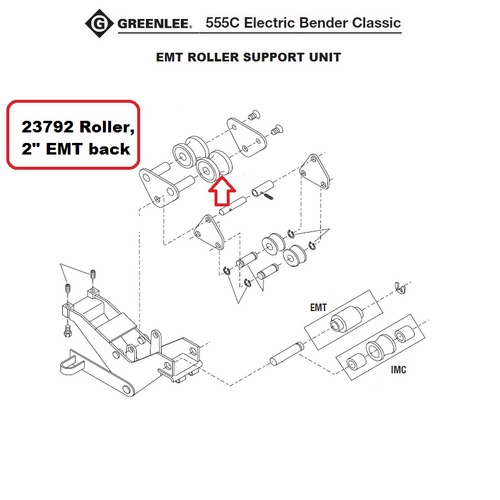 GREENLEE 23792 ROLLER BACK (2 INCH EMT) 50237926/783310237921