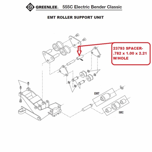 Greenlee 23793 Spacer-.782X1.00X2.21 W/Hole (555) 50237934/783310237938