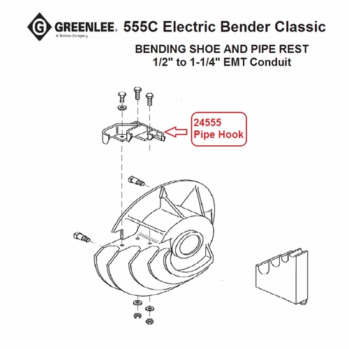Greenlee 24555 Hook 1/2 Thru 1-1/4 Inch Emt (555-M3) 50245554/783310245551