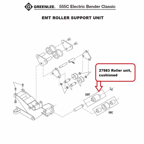 Greenlee 27983 Roller-Cushioned (555-M3) 50279831/783310279839